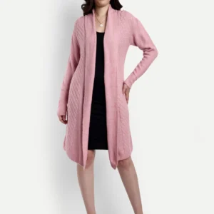 Solid Casual Self Desgin Knitted Shrug