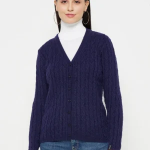 Navy Blue Knitted Cardigan