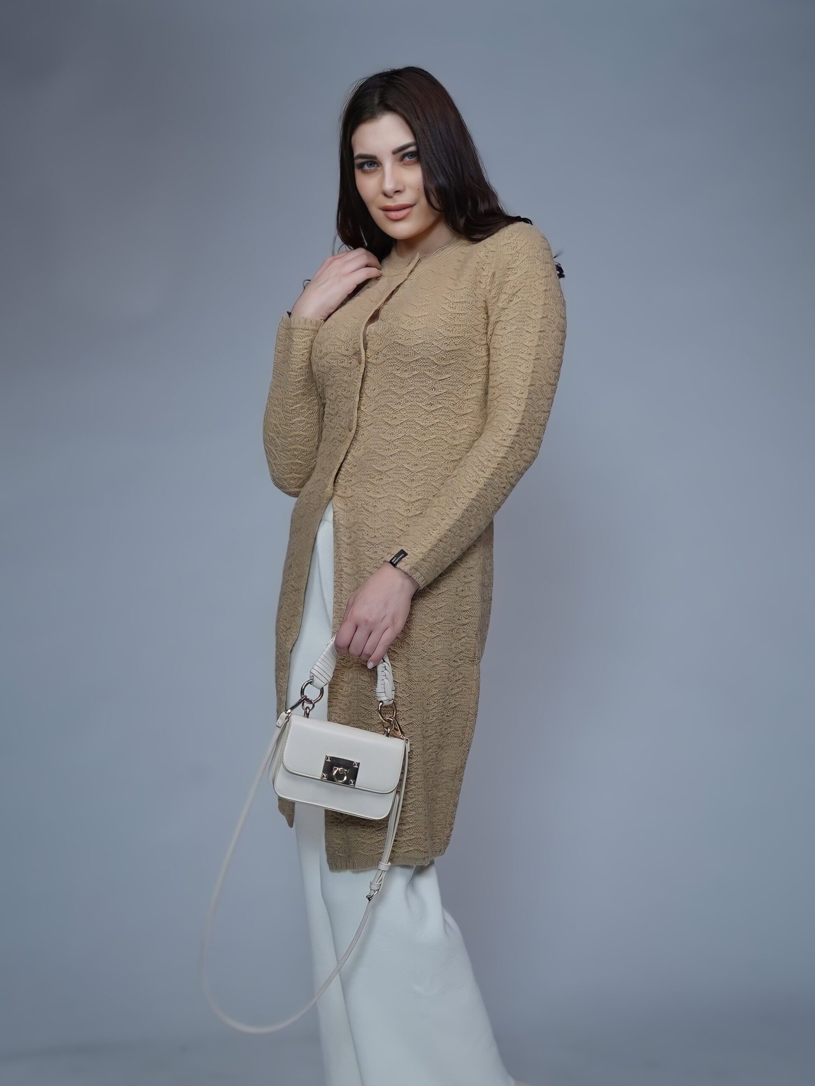 Creative Line Camel Knitted Long Cardigan 5 4 13 scaled