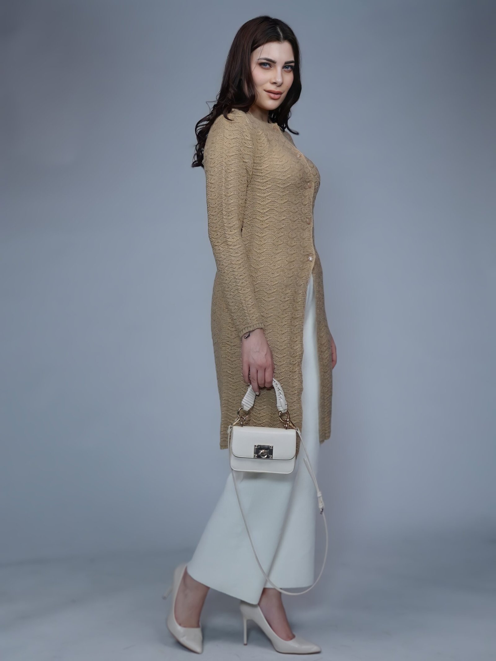 Creative Line Camel Knitted Long Cardigan 6 5 13 scaled