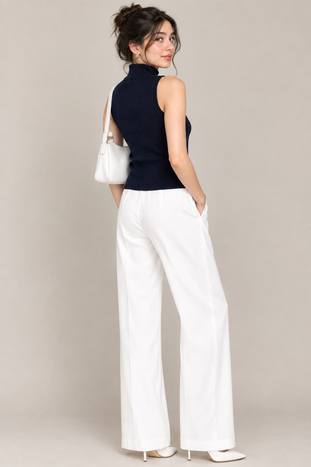 Creative Line Self Desgin Knitted Sleeveless Skivi 3 2 3