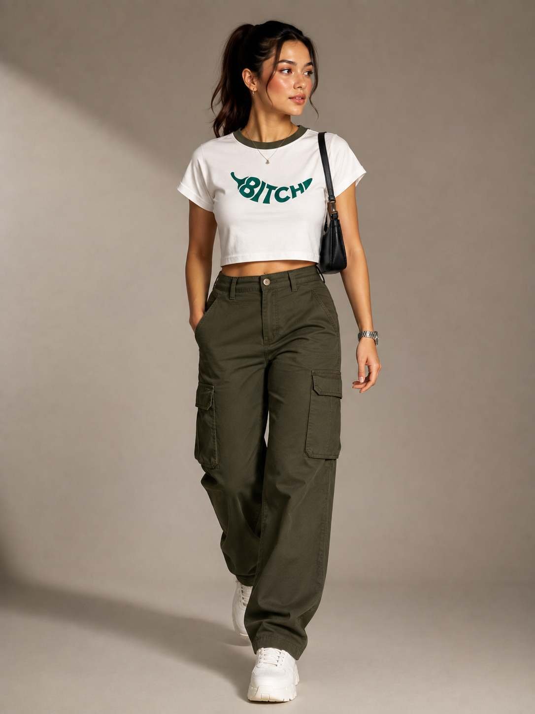 Creative Line Crop Women T-Shirt 6 3 2
