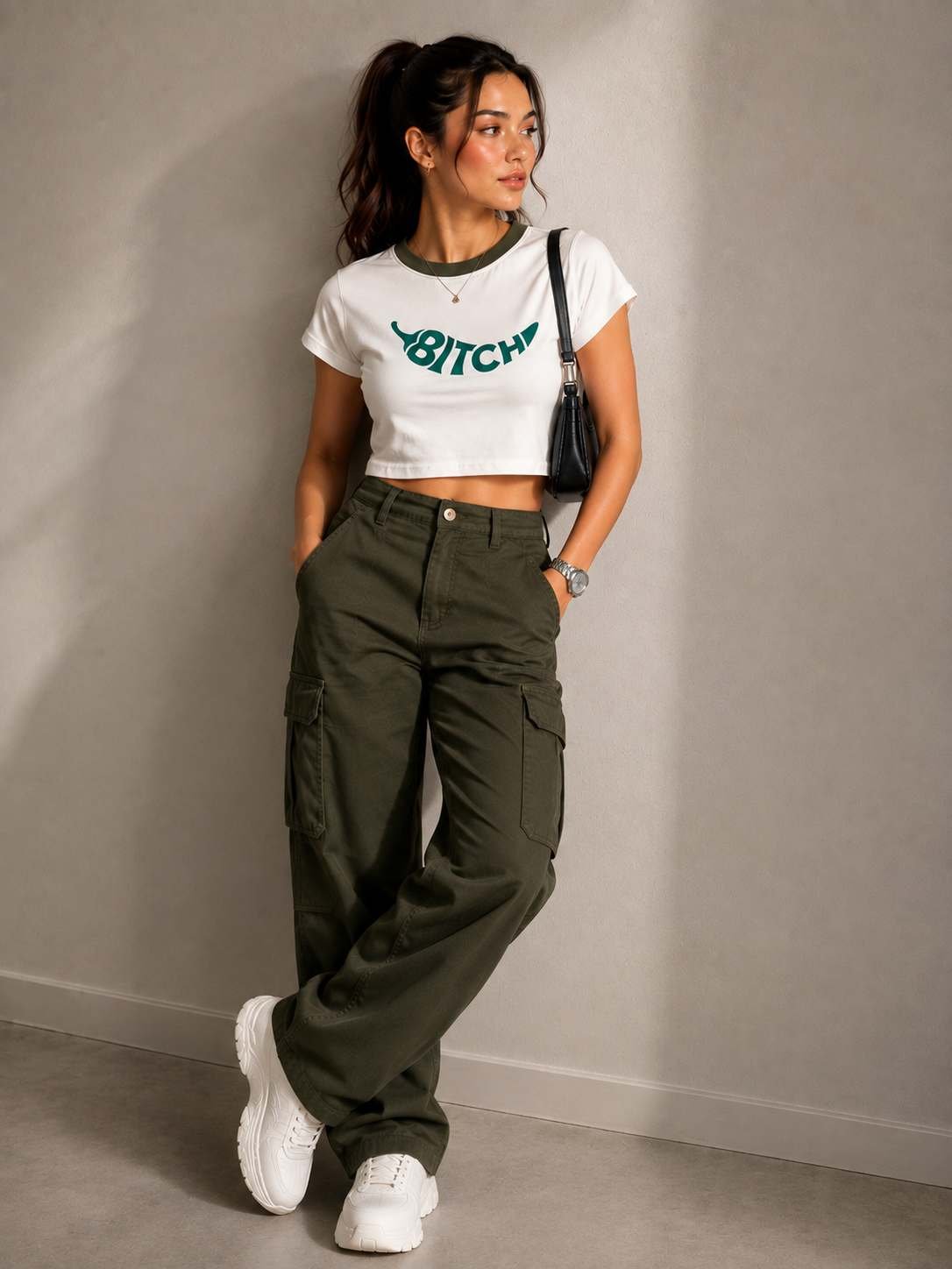 Creative Line Crop Women T-Shirt 4 5 2