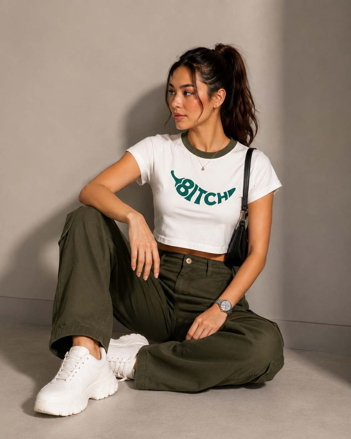 Creative Line Crop Women T-Shirt 3 6