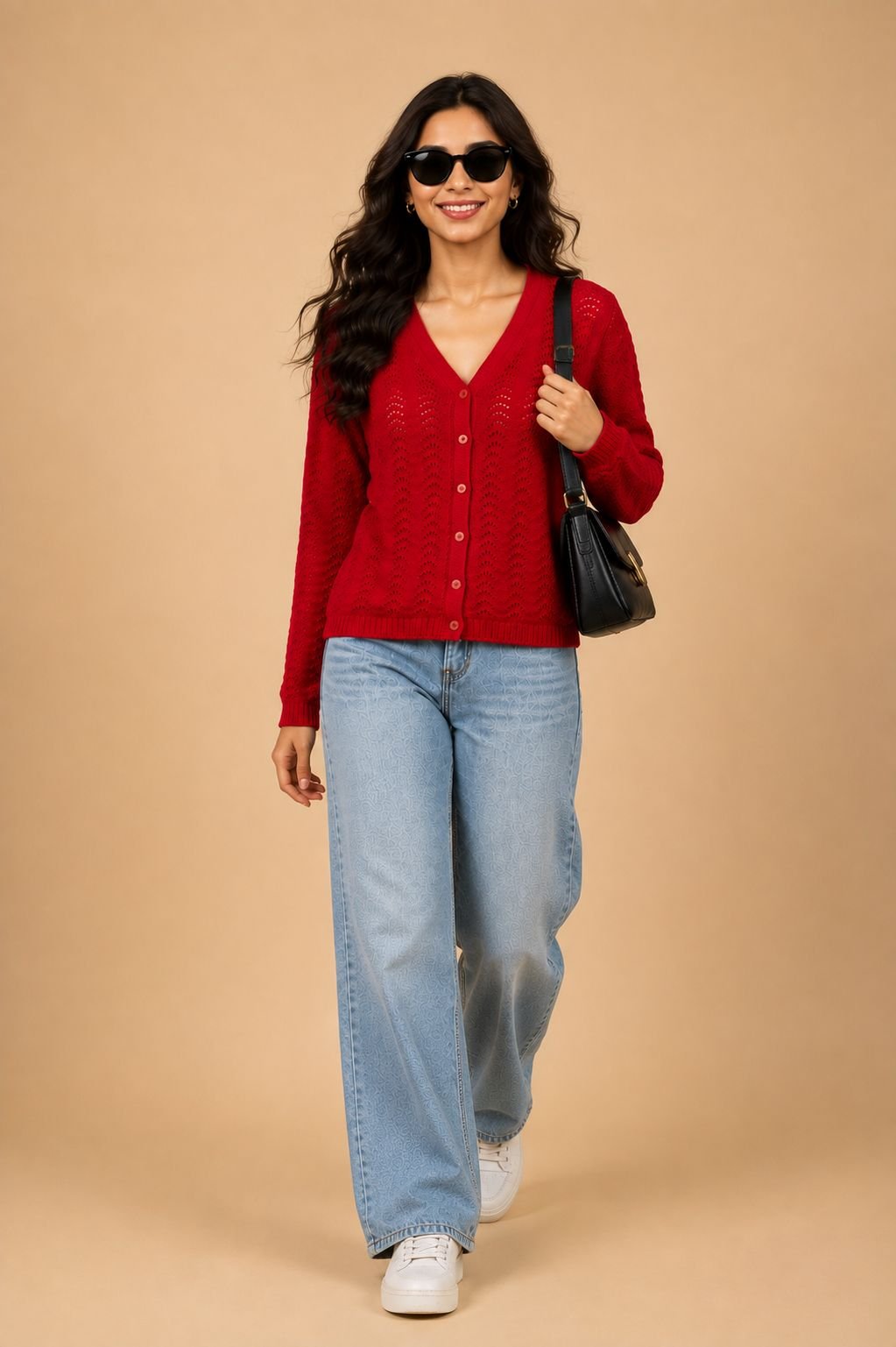 CREATIVE LINE RED V NECK CARDIGAN 3 WhatsApp Image 2026 08 27 at 2.27.38 PM