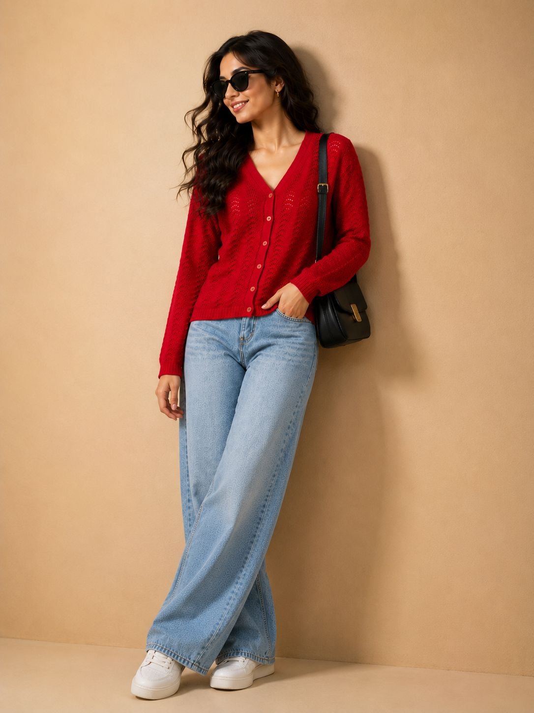 CREATIVE LINE RED V NECK CARDIGAN 5 WhatsApp Image 2026 08 27 at 2.27.42 PM