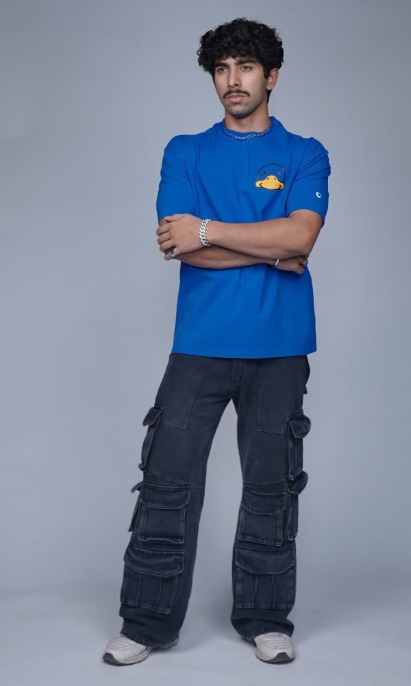 Blue Oversized T-Shirt for Men by Creative Line