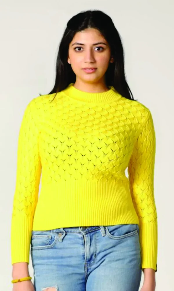Gold Design Sweater for Women by Creative Line