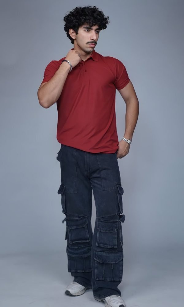 Red Lycra T-Shirt for Men by Creative Line