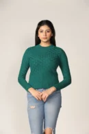Green Design Sweater for Women by Creative Line