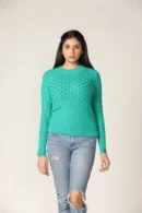 Green Design Sweater for Women by Creative Line
