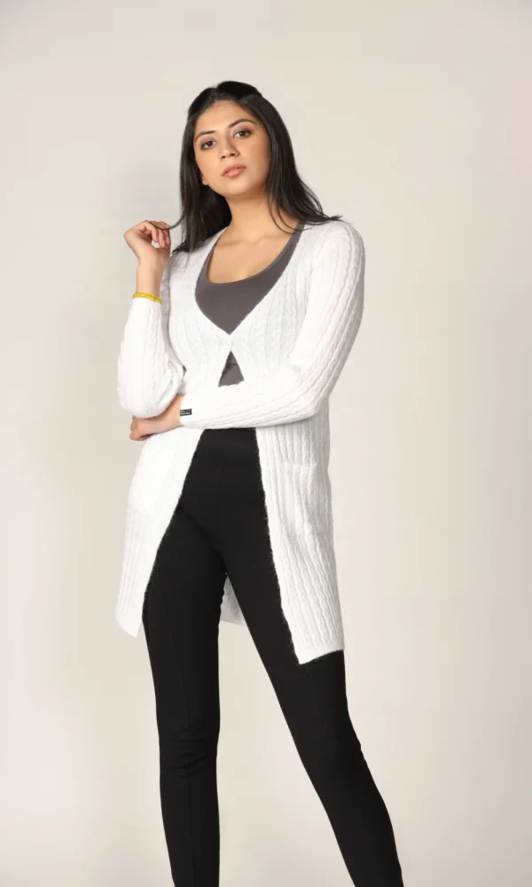 Grey Knitted Casual Shrug for Women by Creative Line