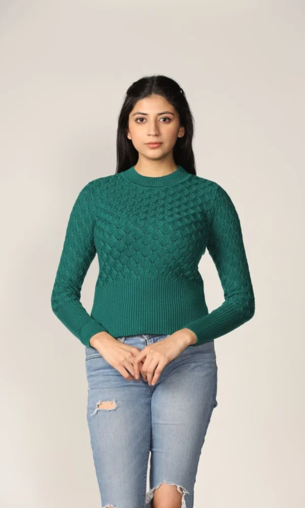 Green Design Sweater for Women by Creative Line