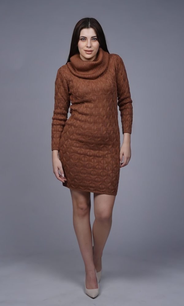 Copper Knitted Dress for Women by Creative Line