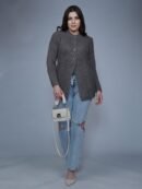 Charcoal Long Cardigan for Women by Creative Line