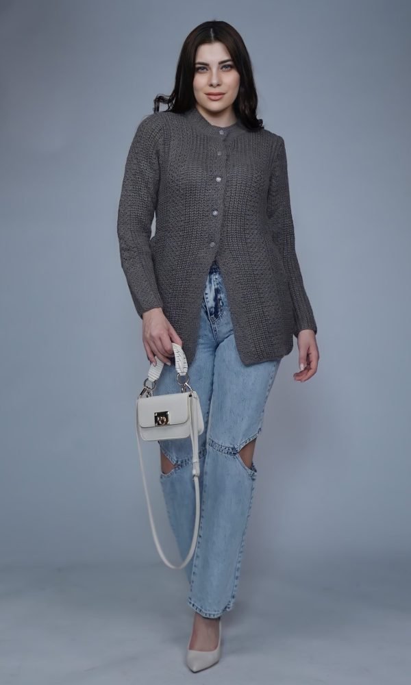 Charcoal Long Cardigan for Women by Creative Line