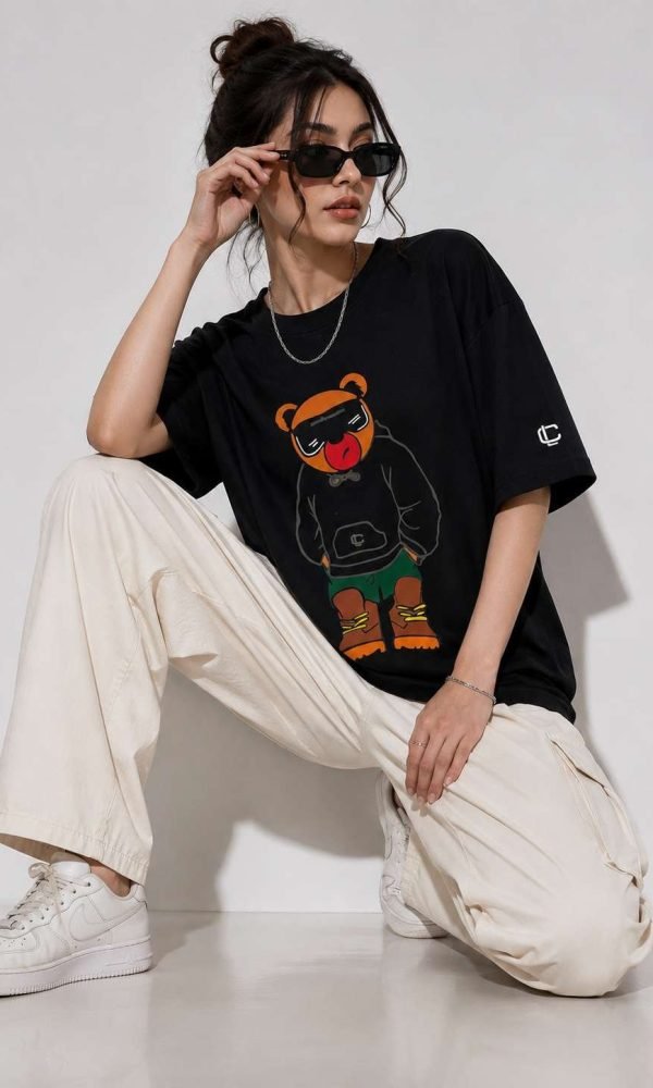 Black Oversized T-Shirt for Men by Creative Line