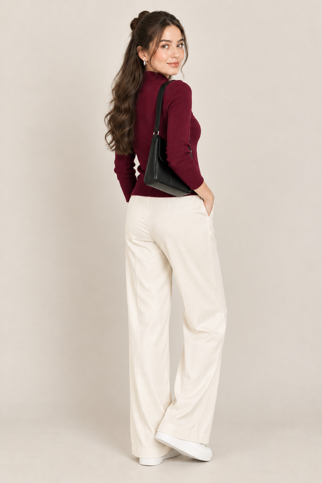 CREATIVE LINE RIBBED T NECK SKIVI 3 2
