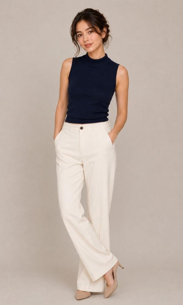 Navy Sleeveless Skivi for Women by Creative Line