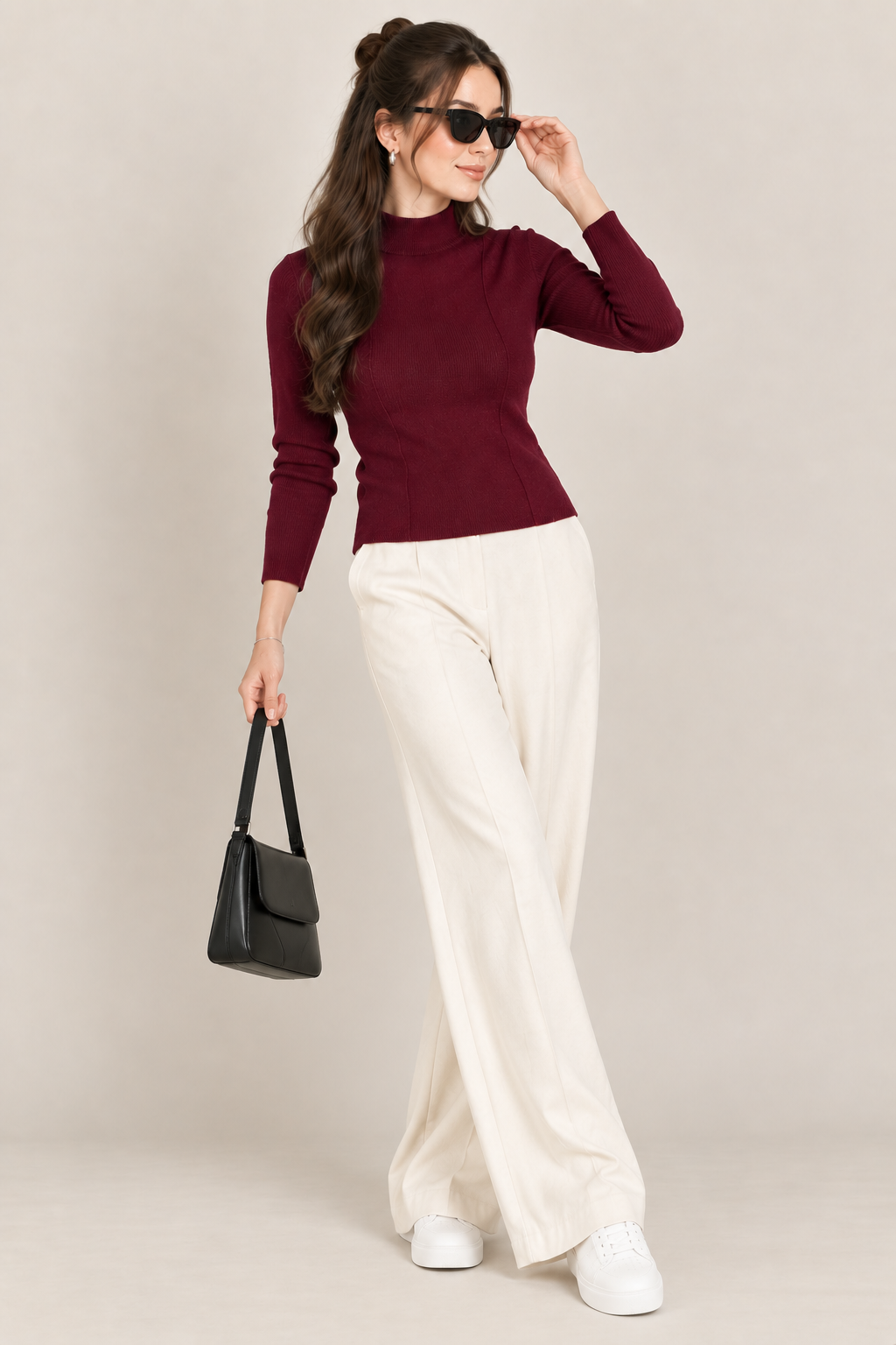 CREATIVE LINE RIBBED T NECK SKIVI 6 5