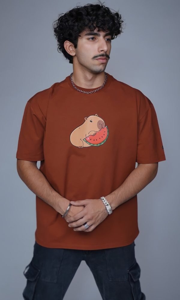 Copper Drop Shoulder T-Shirt for Men by Creative Line