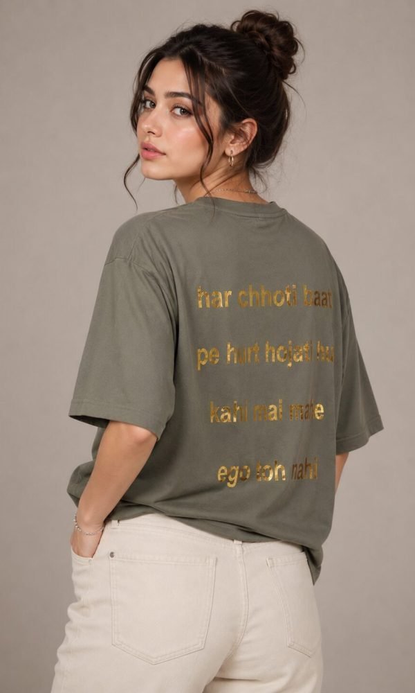 Olive Oversized T-Shirt for Women by Creative Line