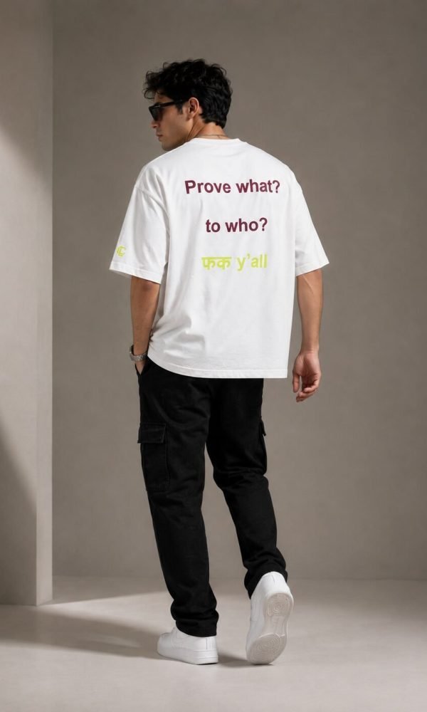 White Oversized T-Shirt for Men by Creative Line