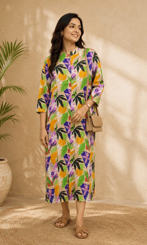 Green Straight Dress for Women by Creative Line