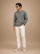 Grey Knit Sweater for Men by Creative Line