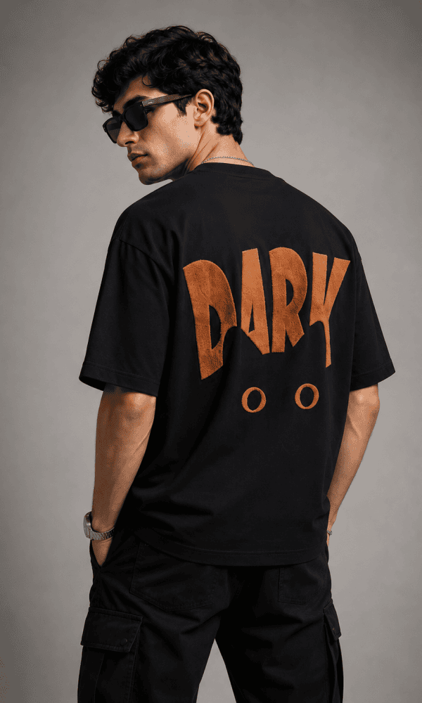 Black Oversized Tshirt for Men by Creative Line