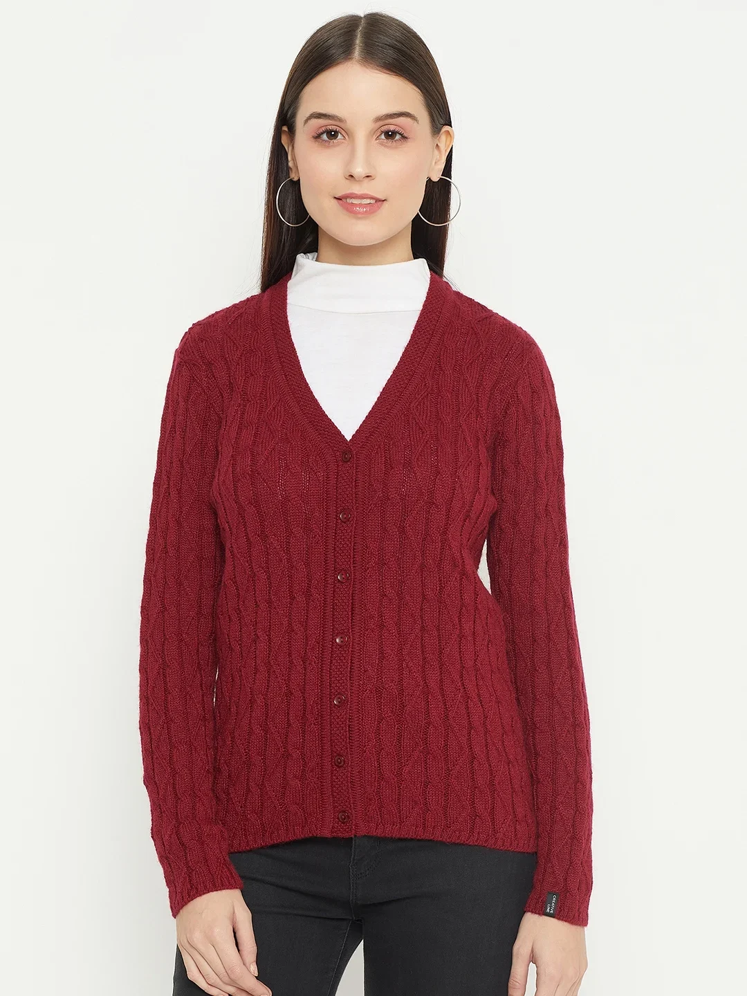 Grey Knitted Cardigan for Women by Creative Line