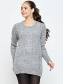Grey Knitted Dress for Women by Creative Line