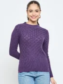 Purple Knitted Top for Women by Creative Line