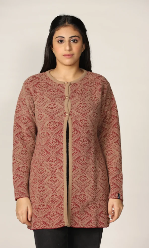 Maroon Long Cardigan for Women by Creative Line