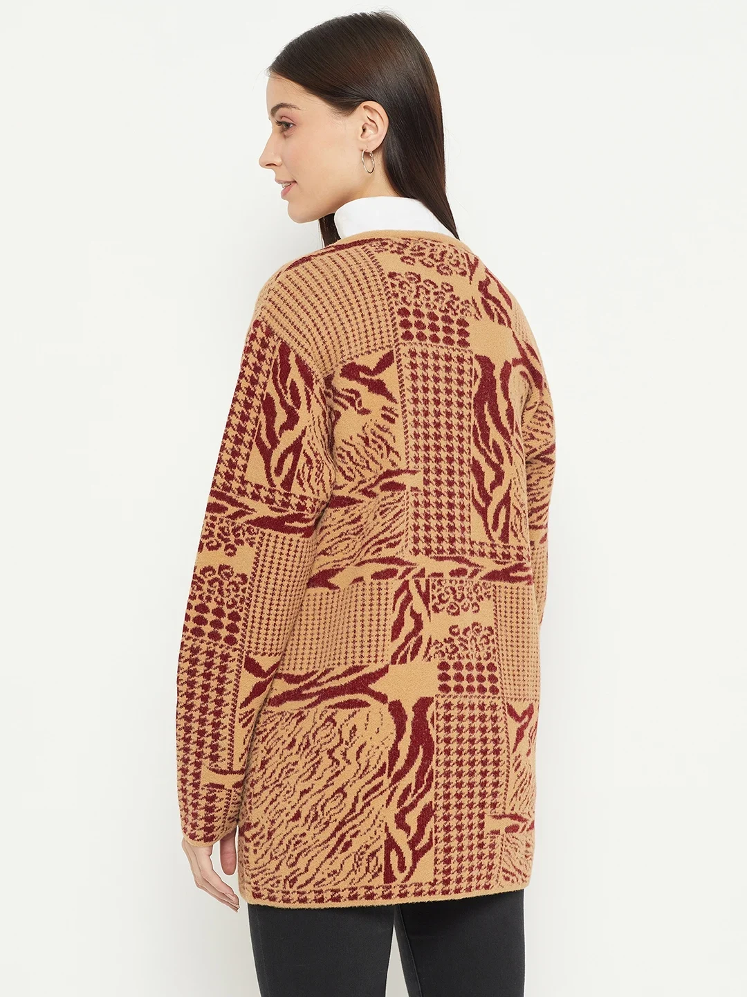 Carven Self Design Knitted Long Coat - Image 4