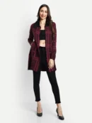Maroon Long Coat for Women by Creative Line