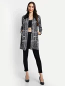 Grey Long Coat for Women by Creative Line