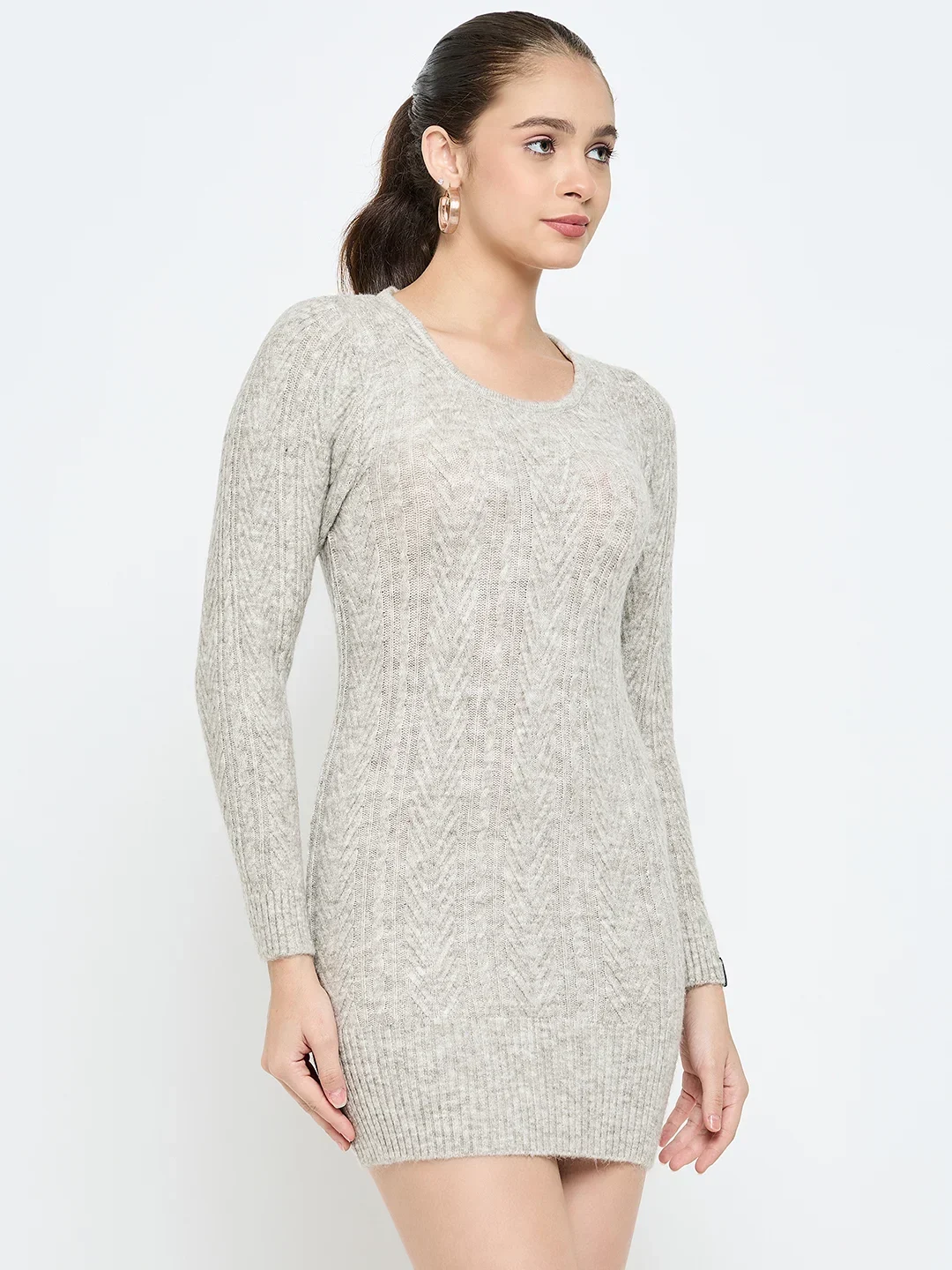 Beige Knitted Dress for Women by Creative Line