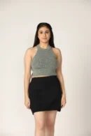Teal Knitted Top for Women by Creative Line