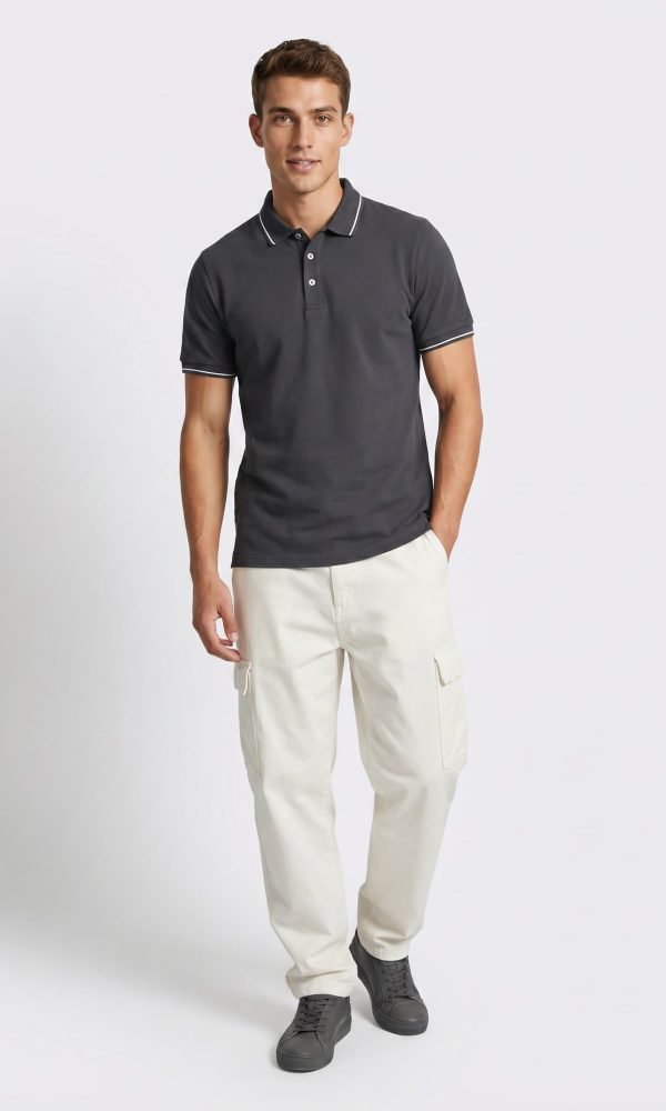 Charcoal Polo T-Shirt for Men by Creative Line