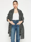 Black Knitted Stole for Women by Creative Line