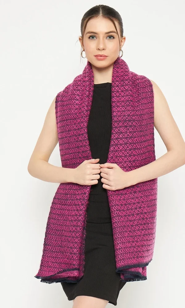 Pink Knitted Stole for Women by Creative Line