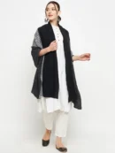 Black Knitted Stole for Women by Creative Line