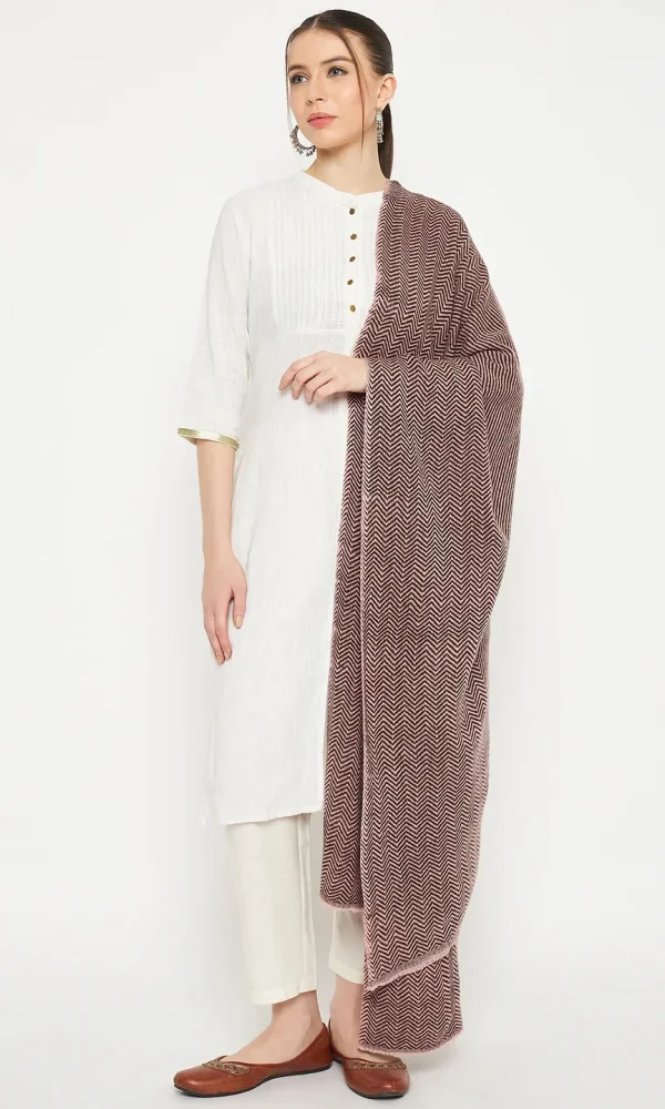 Red Knitted Stole for Women by Creative Line