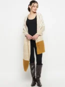 White Knitted Stole for Women by Creative Line