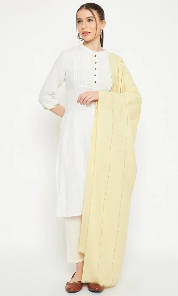 White Knitted Stole for Women by Creative Line