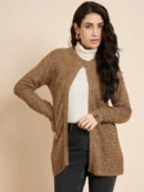 Brown Knitted Cardigan for Women by Creative Line