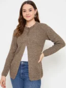 Brown Knitted Cardigan for Women by Creative Line