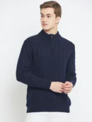 Navy Knitted Sweater for Men by Creative Line