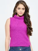 Blue Knitted Top for Women by Creative Line